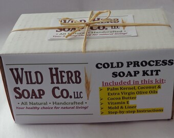 Soap Making Kit DIY - LEARN to make Cold Process Natural Glycerin Soap + Mango Butter from Scratch! *BONUS: 2 Recipes Included!