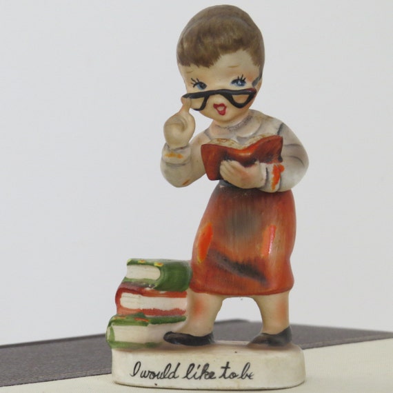 Vintage Lefton Teacher Figurine 1957 I Would Like to Be A