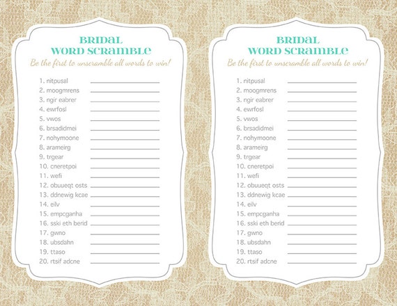bridal shower game printable bridal word by amomentremembered