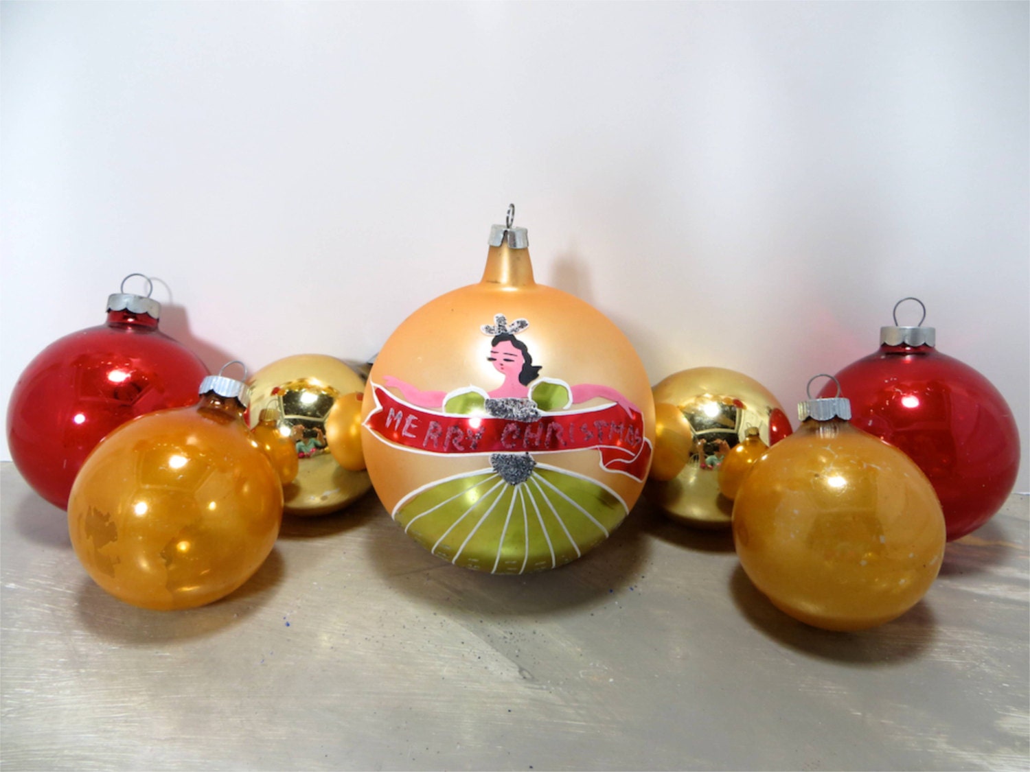 Vintage Christmas Bulbs Christmas Ornaments Large Glass Balls