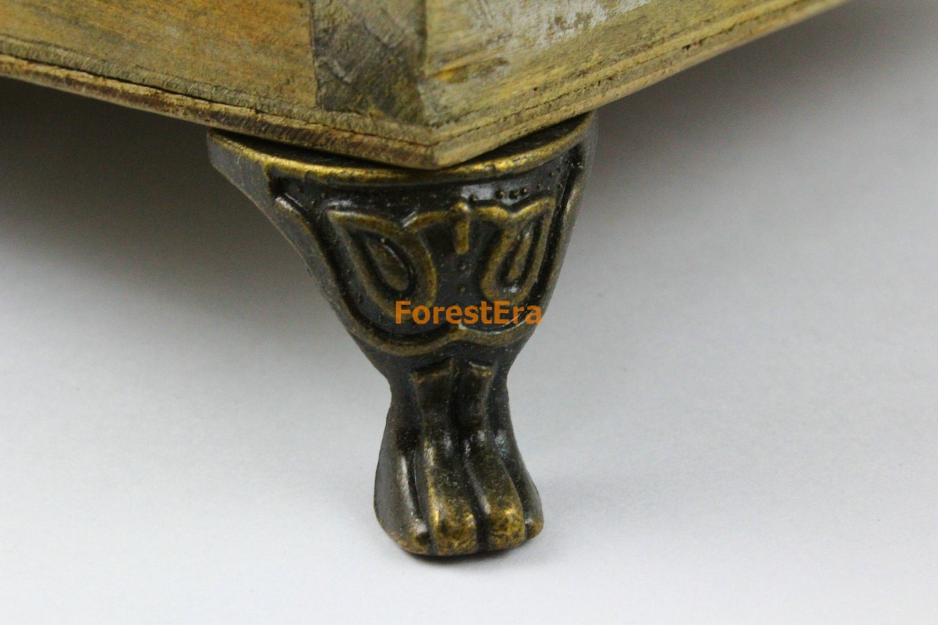 4Pcs Antique Brass Jewelry Box Feet Animal Box Leg 33x24mm