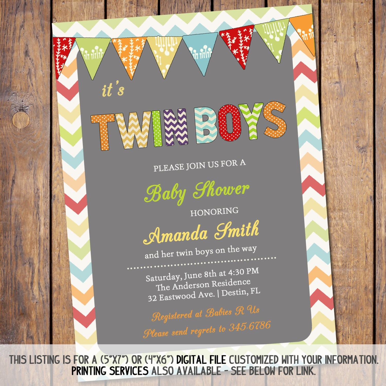 twin boys baby shower invitations modern baby shower invite