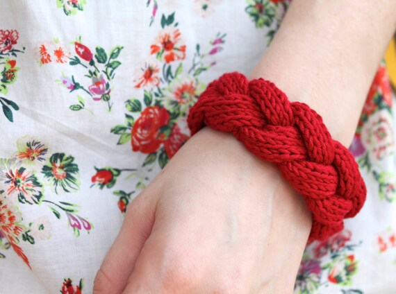 Cable Braid Bracelet knitting pattern, maiden braid headband: Instant PDF Download