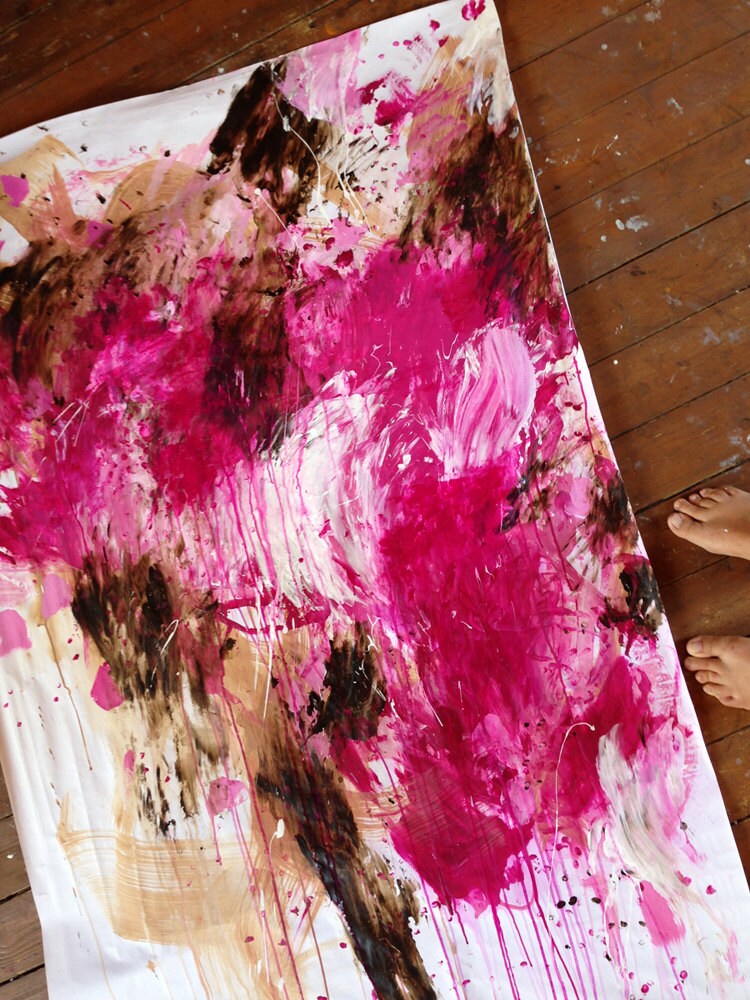 Original abstract acrylic painting on paper