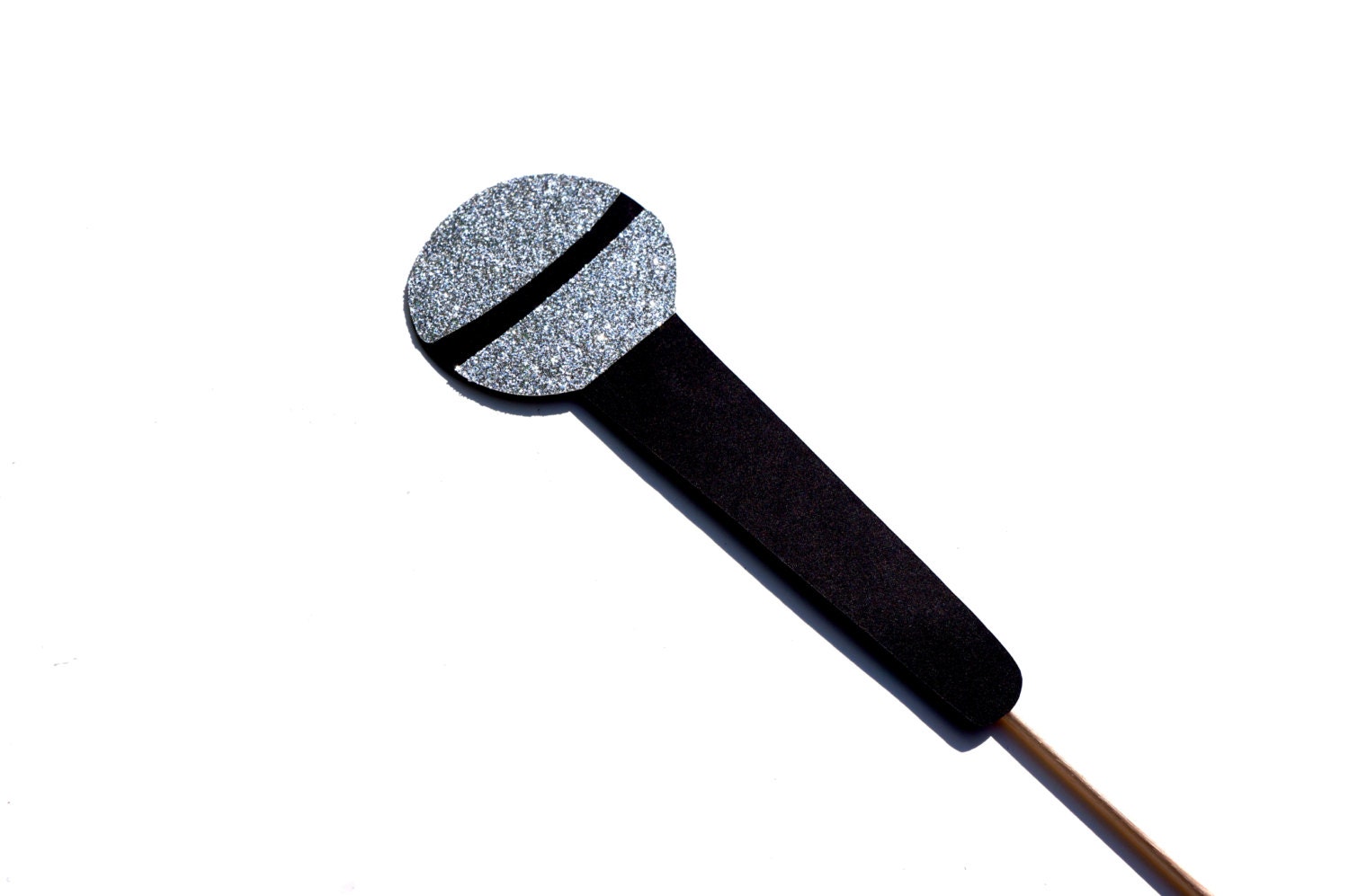 Photo Booth Props Silver GLITTER Microphone Photobooth Prop