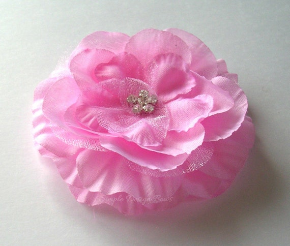 CLEARANCE Pink Hair Flower Pink Flower Clip by simpledesignbows