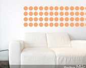 Peel and Stick Pastel Orange Polka Dot Wall Decals | Long Life | Apartment Safe