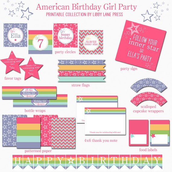 AMERICAN GIRL DOLL Inspired Birthday Party Collection, Slumber Party ...