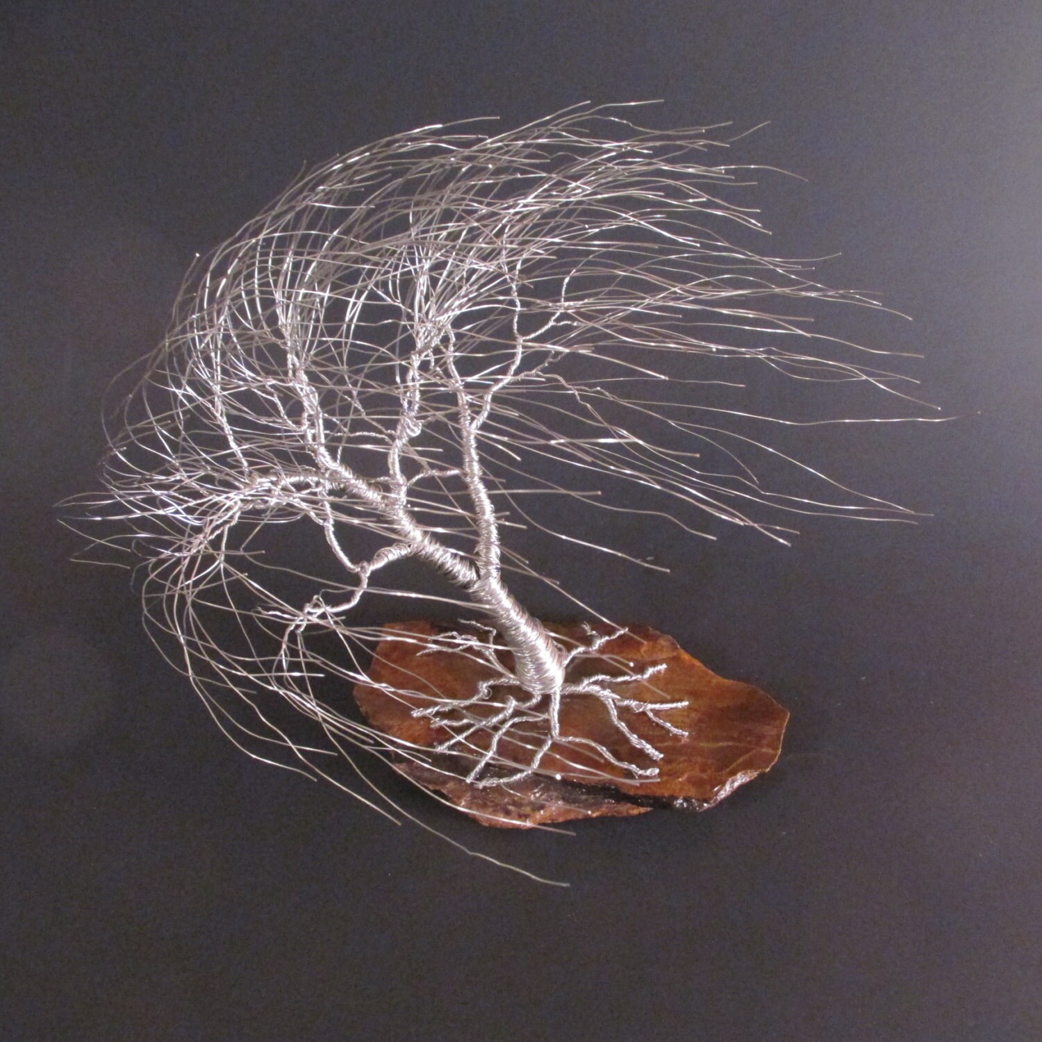 silver wire tree sculpture of windswept willow silver wire tree sculpture of windswept willow