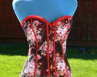 red corset strapless size large bust 36