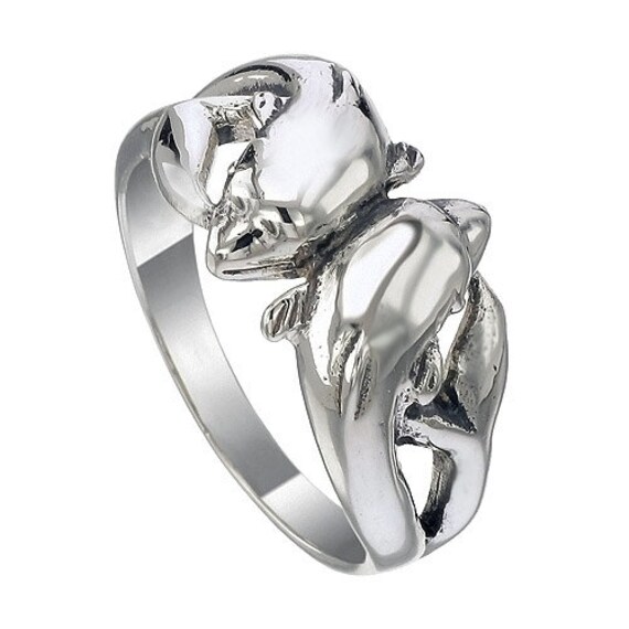 Silver dolphin ring