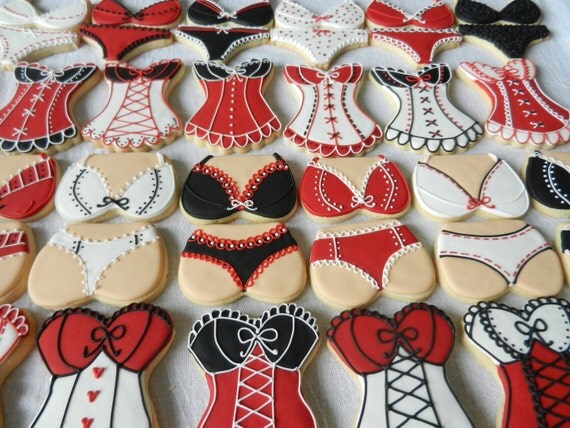 Lingerie Party Pack Cookies- 36 total cookies for your bachelorette party or shower (#2339)