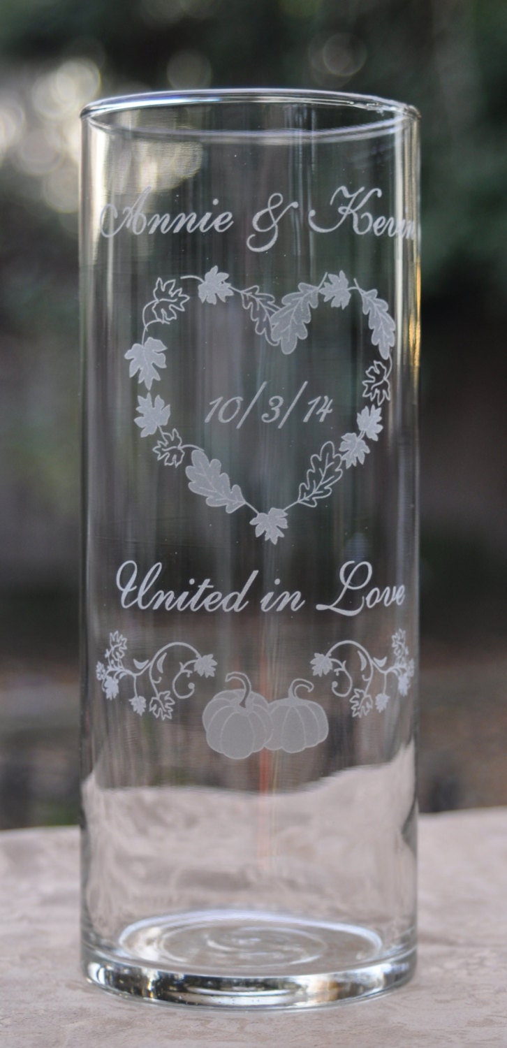 Unity Candle Vase For Fall Wedding By Designimageryengrav 3252