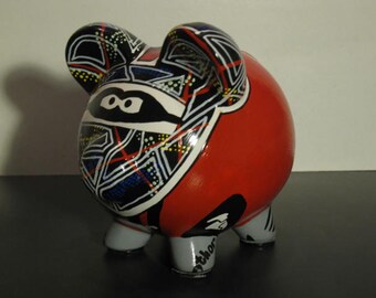 Piggy Bank, Motorcross piggy bank, Dirt bike rider bank, Handpainted, Piggy Bank - Motorcross or Dirtbike Rider - MADE TO ORDER