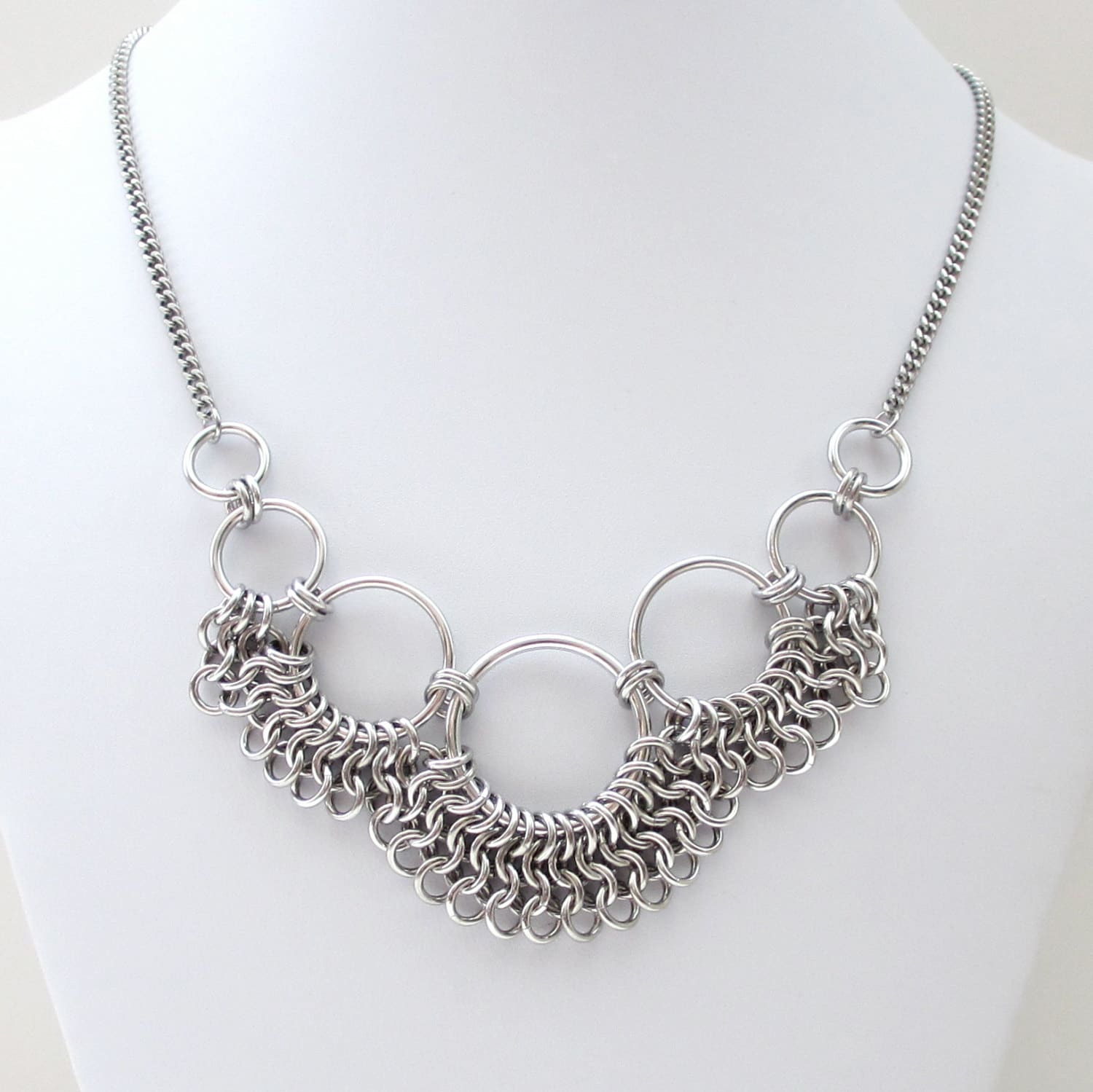 Womens Chainmail Necklace Euro 4 In 1 Weave