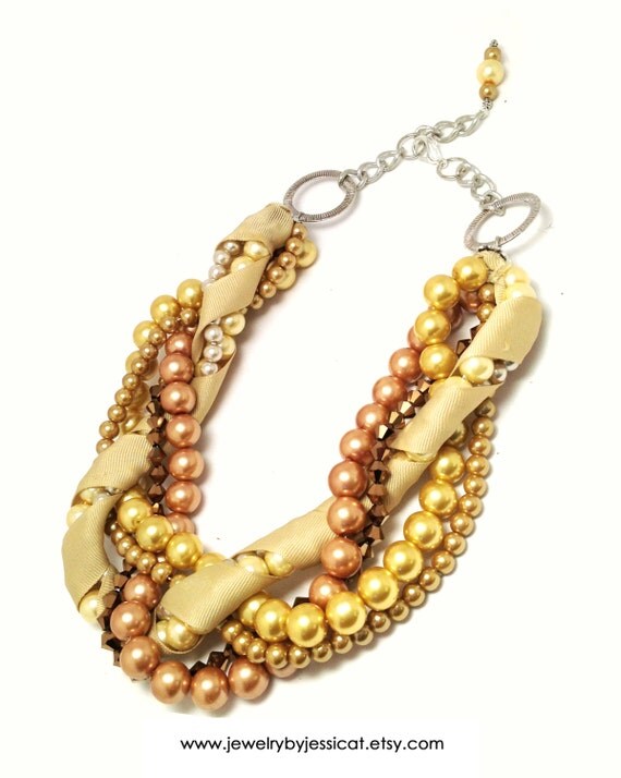 ORIGINAL TWISTED Statement Necklace Gold by JewelryByJessicaT