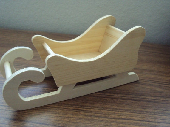 Wooden Sleigh to paint raw wood Santa sleightotal by 