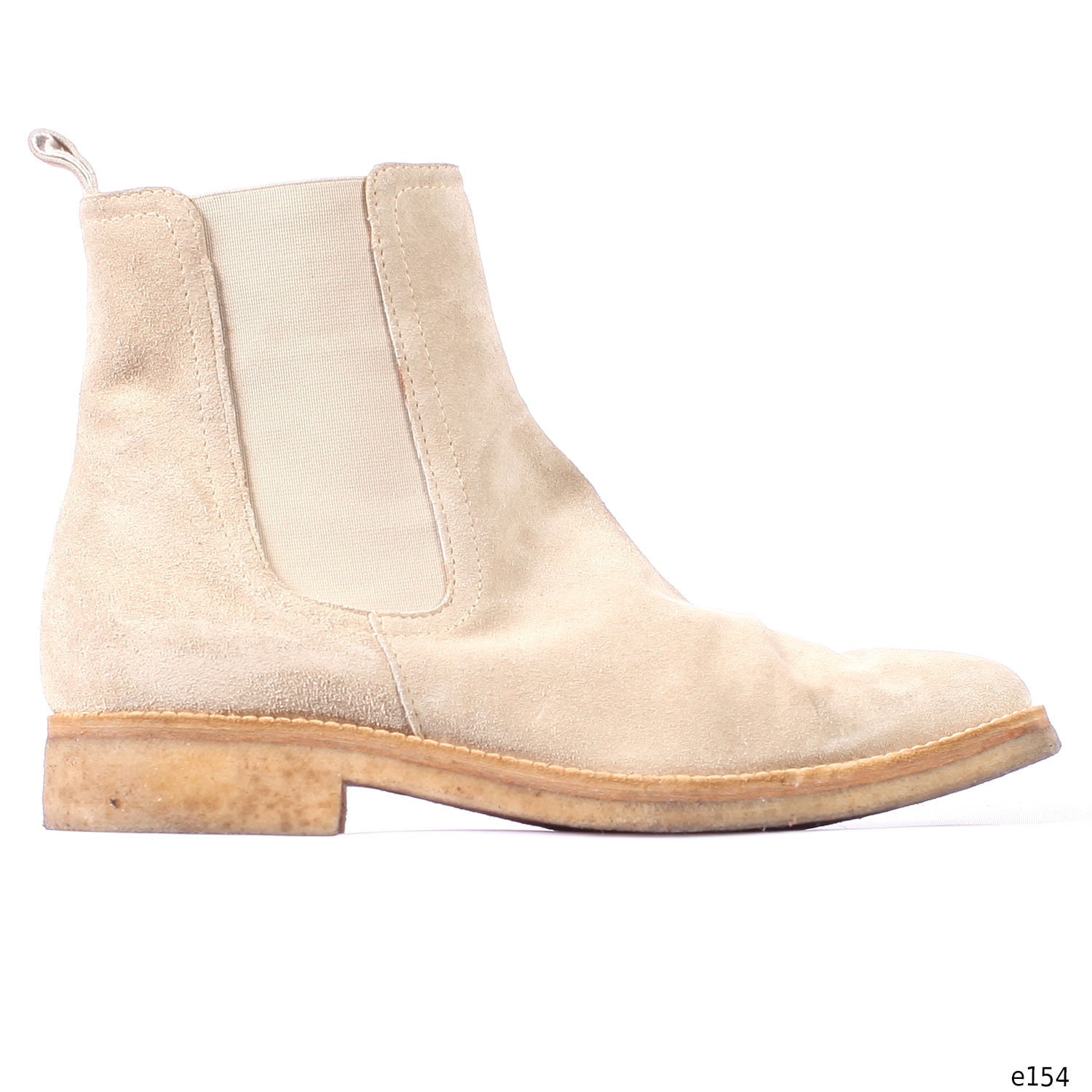 CHELSEA Boots . Beige Suede Vintage Ankle Bally Hipster Autumn