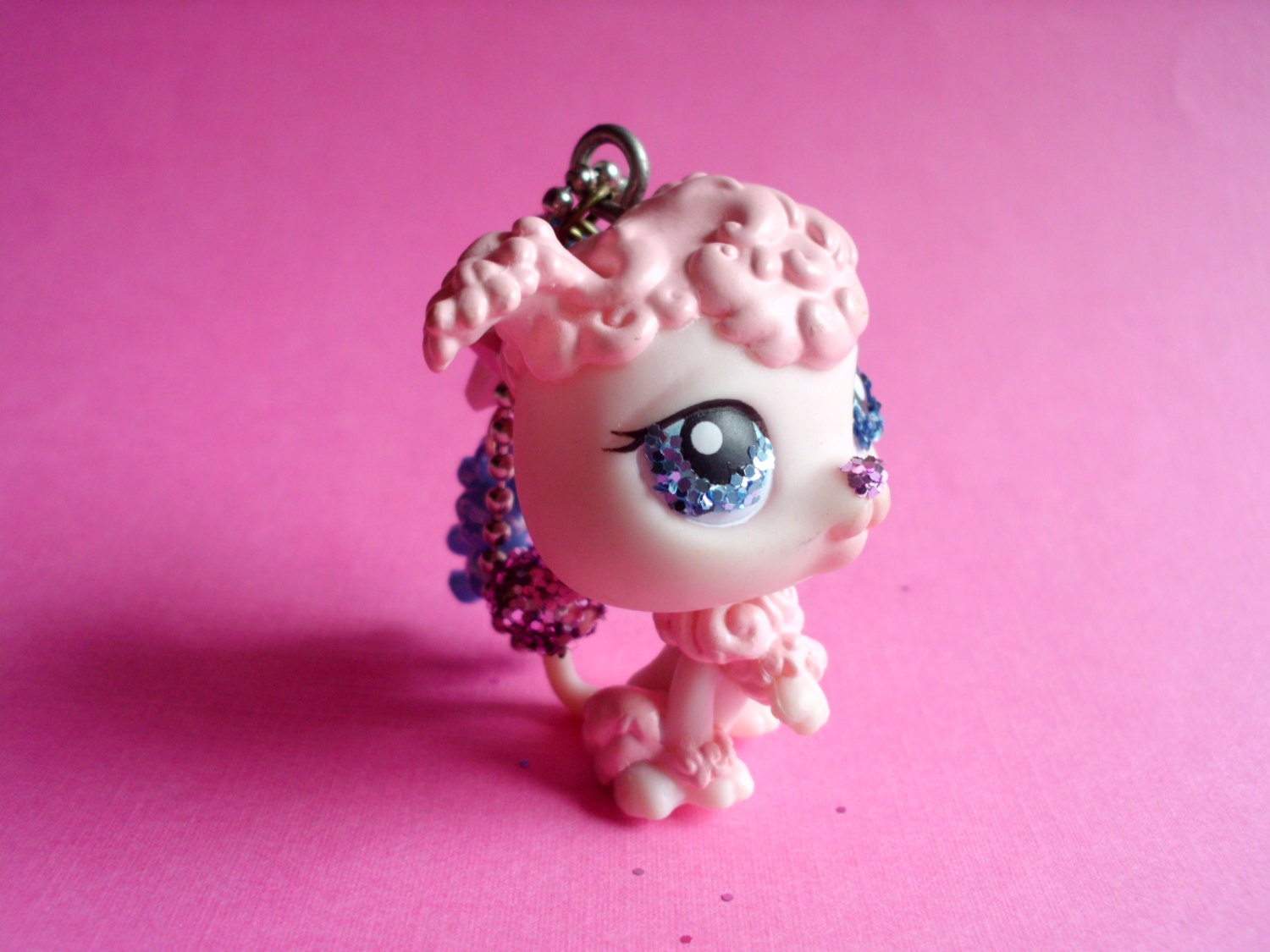 Littlest Pet Shop Pink Poodle Keychain Puppy Dog Jewelry Cute