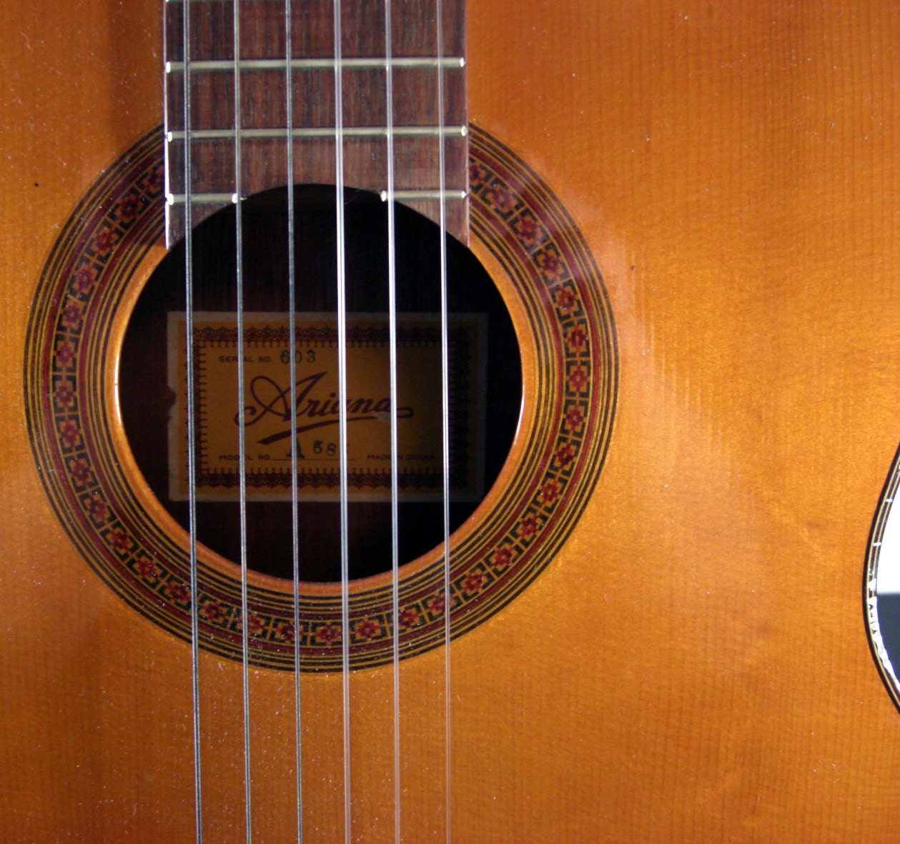 Vintage Classical Acoustic Guitar // Ariana Aria A 585 // 60s