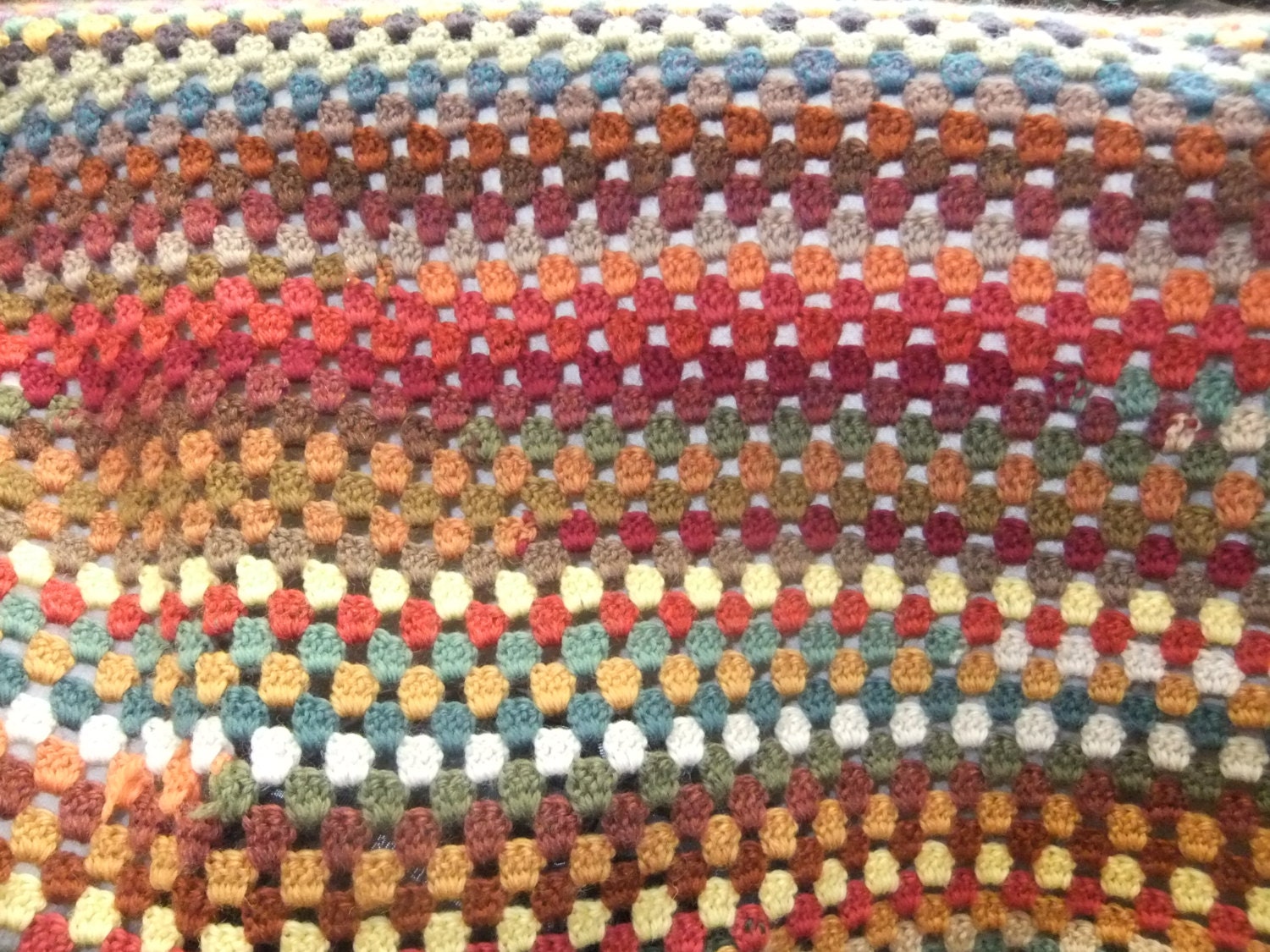 Custom Made Multicolor Wool Granny Square by centerofbalance