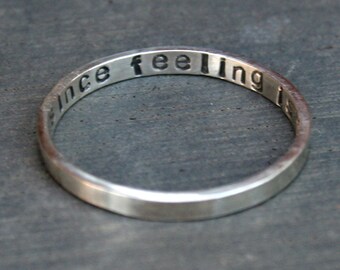 Personalized Sterling Silver Ring - Thin Custom Band