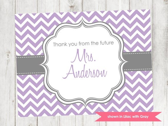 Kitchen Shower Thank You Card - Printable Shower Themed Chevron Thank You - Colors and Text Customizable Il_570xn