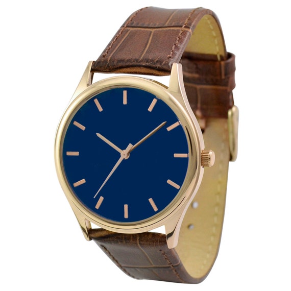 Rose Gold Watch Dark Blue