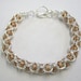 Chain Maille Bracelet Silver Plated with Anodized Aluminum in Copper