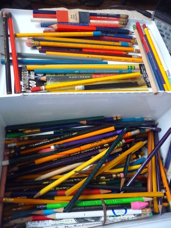 Vintage Brand Name Pencils Writing Drawing 200 piece lot