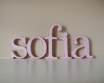 Wooden Letters for Nursery, Baby Name, Custom, 4-6" tall