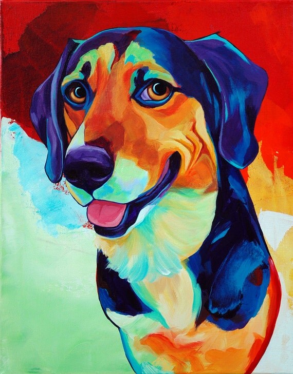 Items similar to Pop Art Dog Print - Canvas Wall Art - Choose Your Size