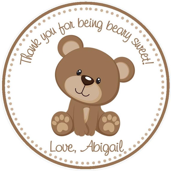 teddy bear party favor tags by sweetdesignsbyregan on etsy