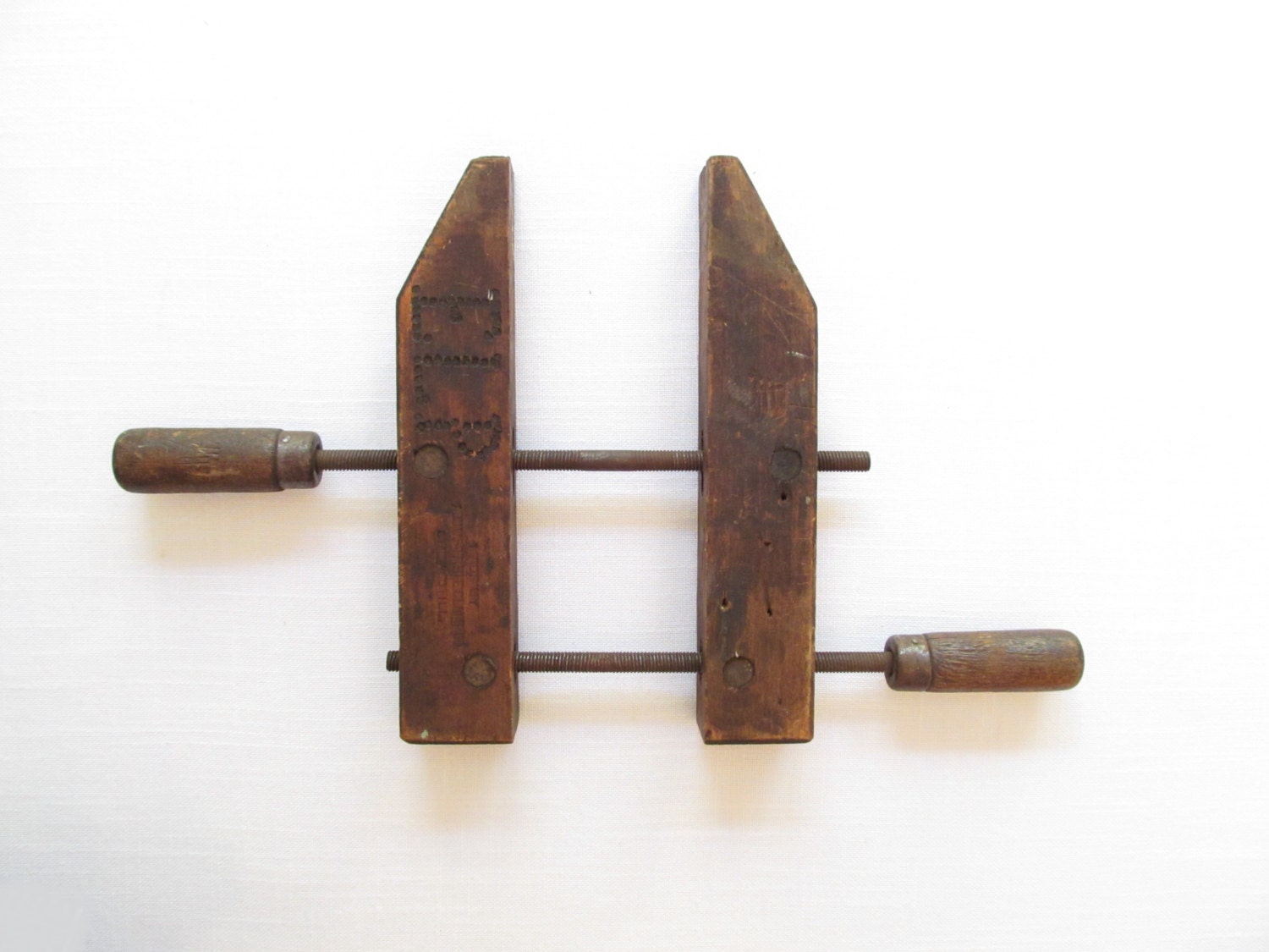 Vintage Wood Clamp Carpenter's Screw Vise Primitive