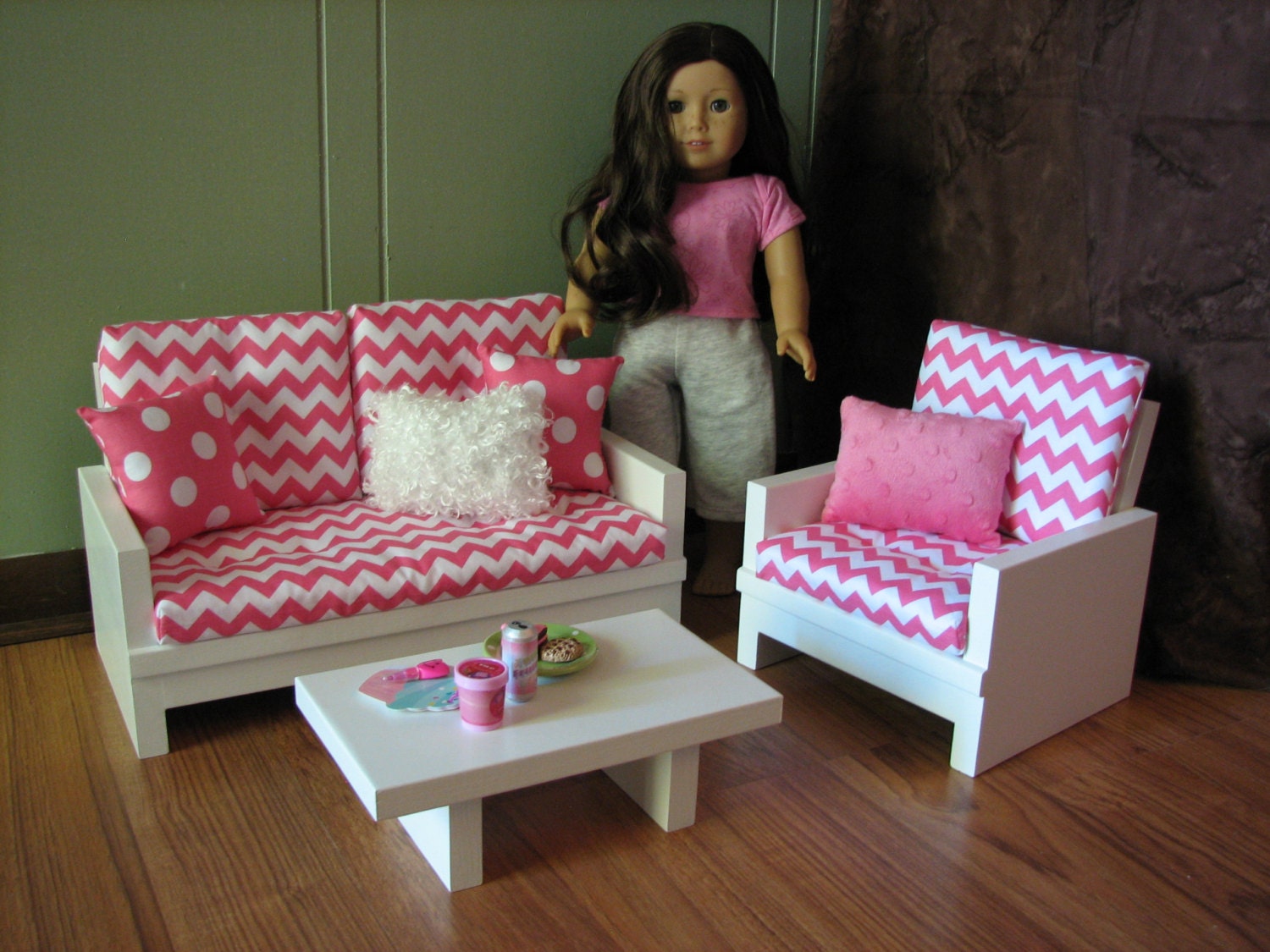 American Girl sized Living Room / 18 Doll Furniture