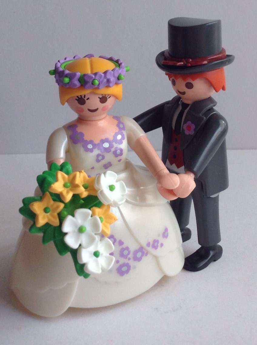 Mariée et le marié 90 s Playmobil Geobra wedding cake