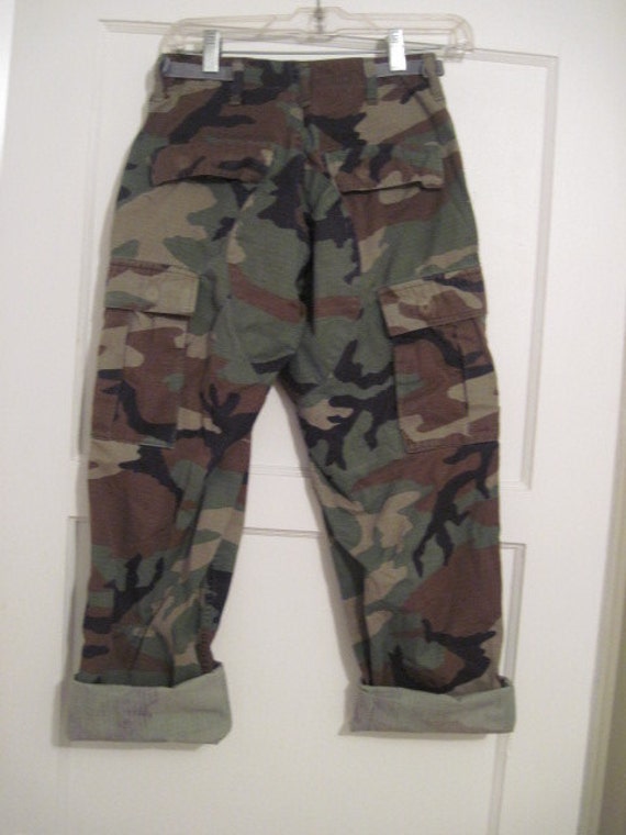 Army Fatigue Pants // Camouflage Military High Waisted Baggy