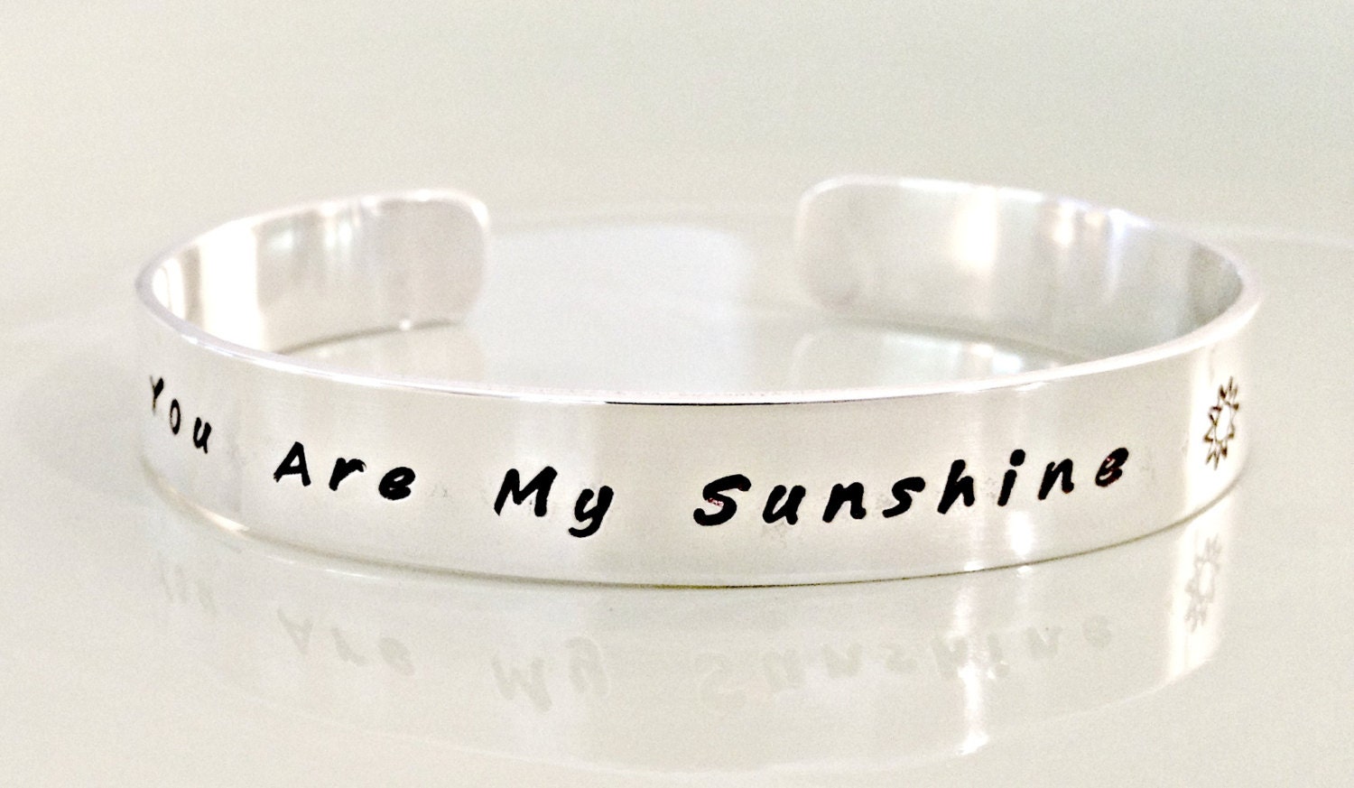 You Are My Sunshine Personalized Sterling Silver Cuff Bracelet