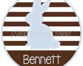 brown stripes bunny - personalized - digital image Il_170x135