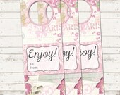 Wine Bottle Tags for any Occasion or Event - Valentine's Day, Wedding, New Baby, Engagement - Shabby Chic Paris- Gift Tag - INSTANT DOWNLOAD Il_170x135