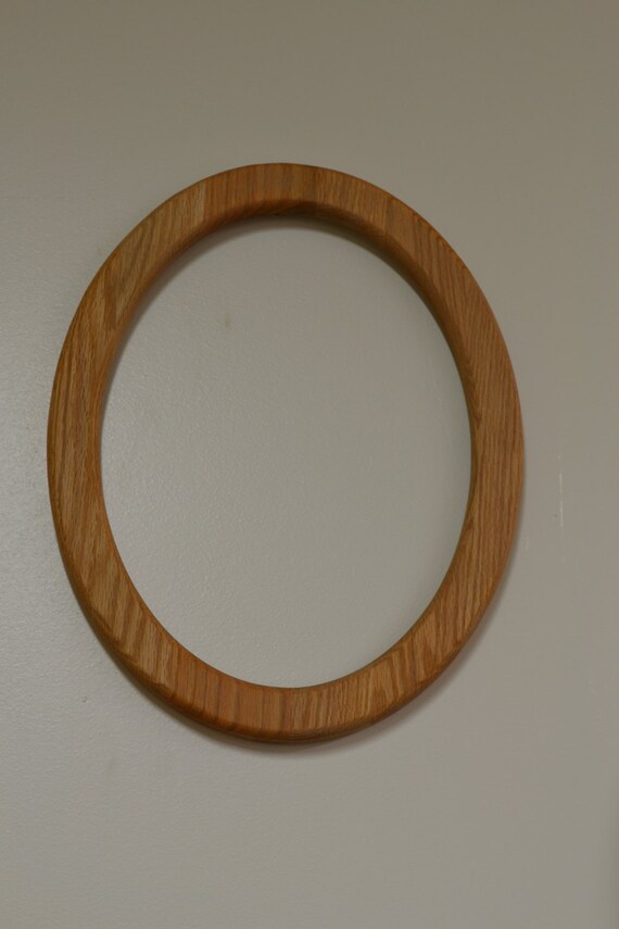 Oak Oval Frame for Stained Glass or Mosaic12 x 16