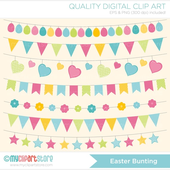 Bunting Easter Egg Bunting Flags / Banners by MyClipArtStore