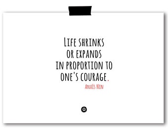 Card with Anais Nin Quote on Courage