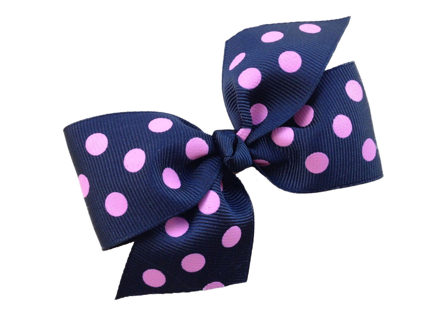 Black And Pink Polka Dot Hair Bow By Browneyedbowtique On Etsy