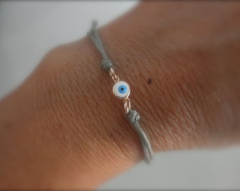 rose gold evil eye bracelet - choose cord color