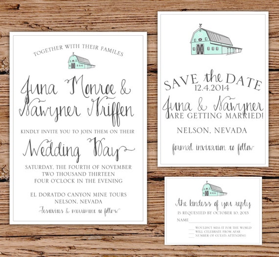 Wedding Invitations Rustic Barn 4