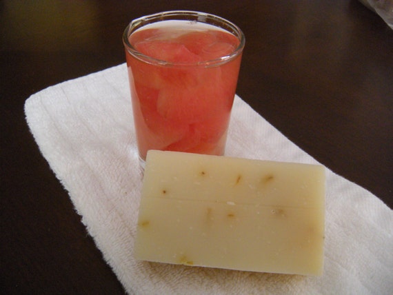 Two Bars PINK GRAPEFRUIT Handmade Natural Soap  - Spicy Scent Citrus