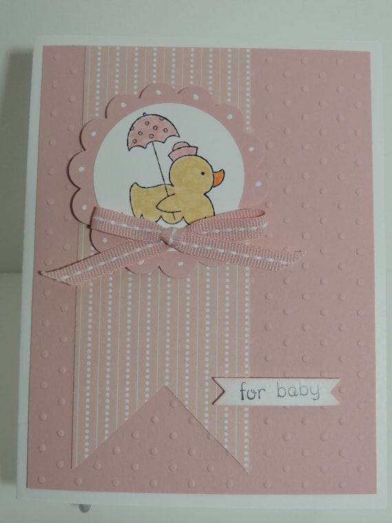 Items similar to Stampin Up! Handmade "for baby" Baby Card on Etsy