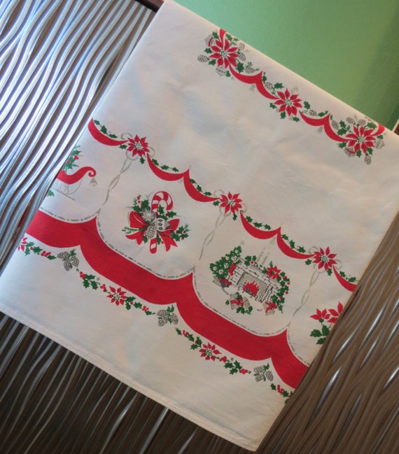 Vintage Christmas Tablecloth Mid Century Tablecloth Vintage   Il 570xN.510231463 Rvhi 