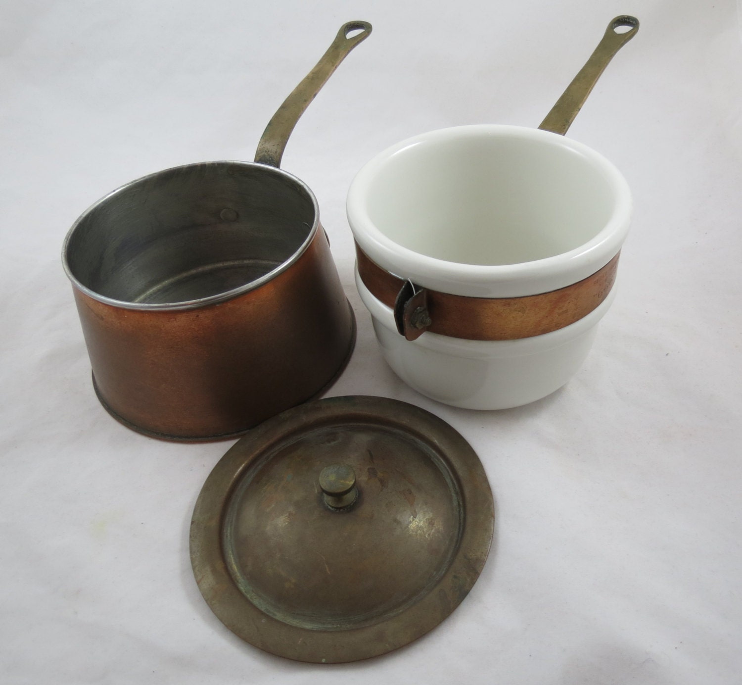 Hall Copper Ceramic Double Boiler 1083